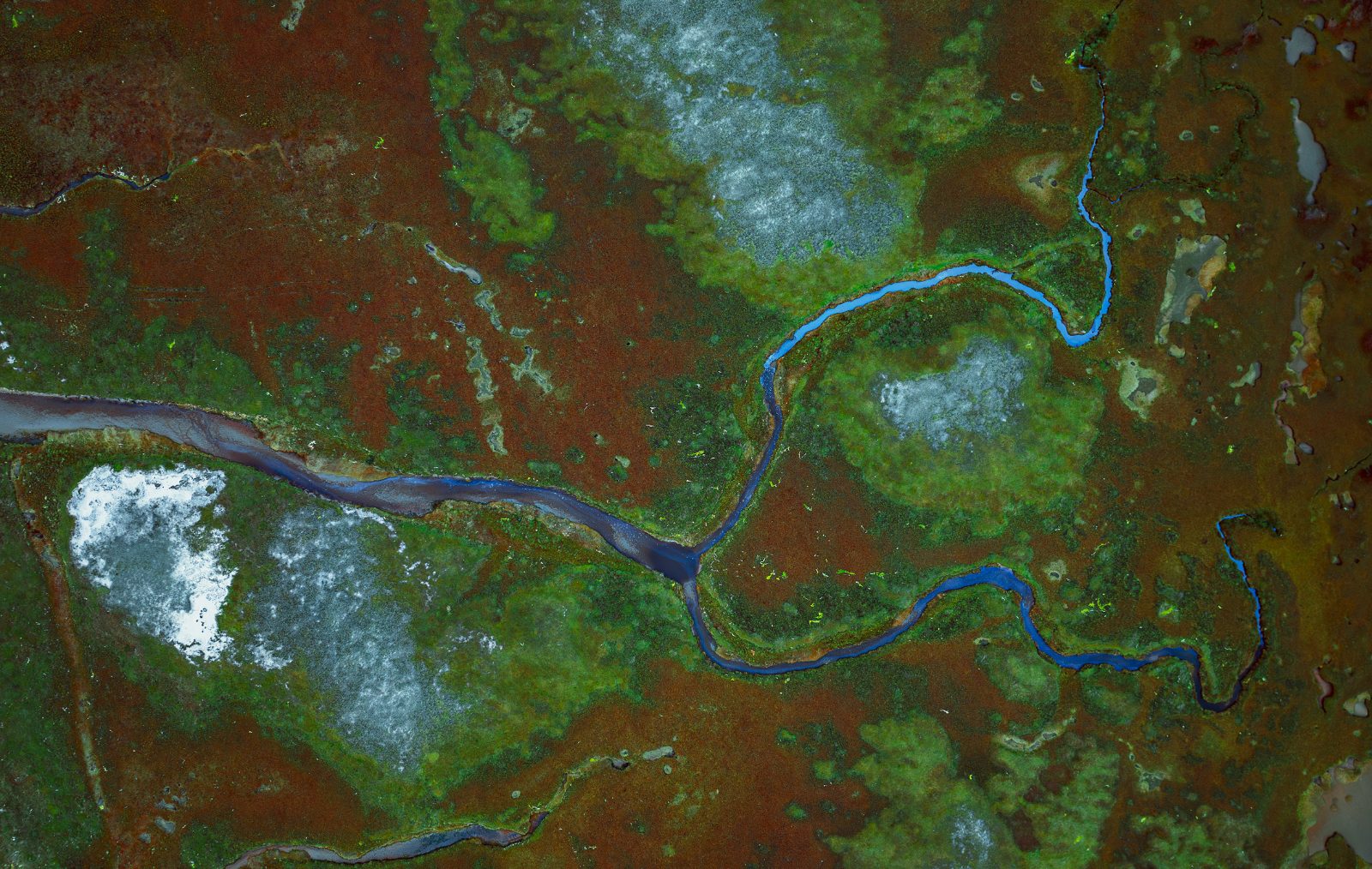 False-colour satellite imagery
